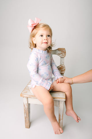 Hydrangea Ruffle Rashguard Swimsuit