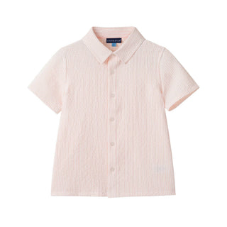 Boys Puckered Buttondown & Shorts Set | Coral Breeze