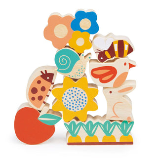 Happy Stacking Garden - Wooden Stacking Rings Game for Baby