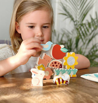 Happy Stacking Garden - Wooden Stacking Rings Game for Baby