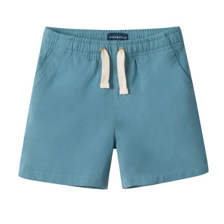 Buttondown And Linen Shorts Set | Teal Stripe
