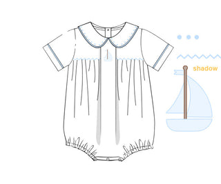Shadow Embroidery Sailboat Bubble