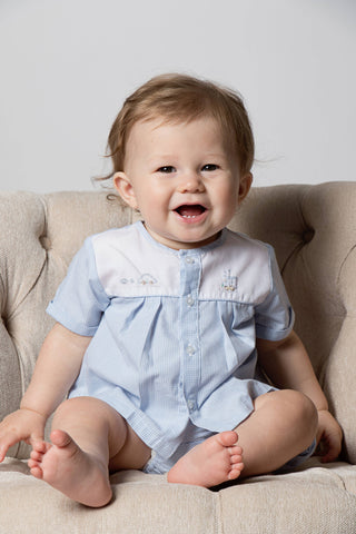 Baby Boy Spring 2pc. Diaper Set/Creeper - Blue Gingham