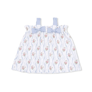 Heirloom Rose Stripe - Top with Bows and Ruffle Leg Bloomer