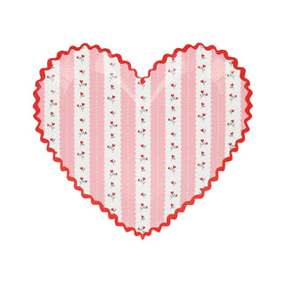 Vintage Rose Heart Plates