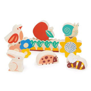 Happy Stacking Garden - Wooden Stacking Rings Game for Baby