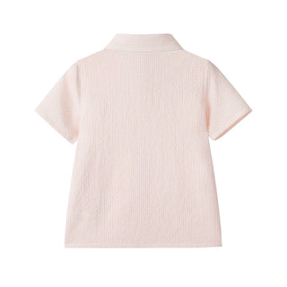 Boys Puckered Buttondown & Shorts Set | Coral Breeze