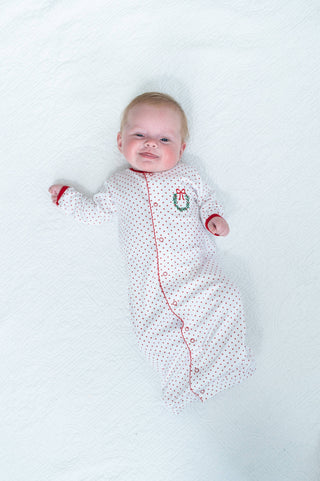 Les Petits Portails Jingle Baby Converter Gown Holiday Soft Baby Gown