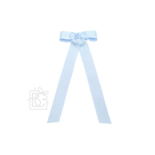 FLAT BOW W/ 7" STREAMERS ON ALLIGATOR CLIP: 3.5" W/ 7" Streamers / MILLENNIUM BLUE