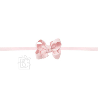 1/4" NYLON PANTYHOSE HEADBAND W/SIGNATURE GROSGRAIN BOW: L. PINK / 2" Toddler