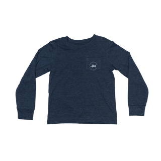Christmas Lab Tee LS - Heather Blue