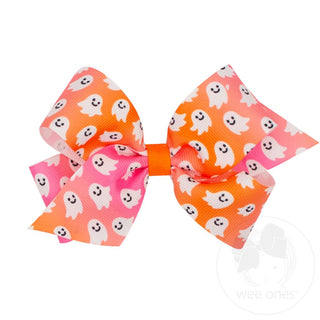 Medium Halloween Ghost Print Hair Bow