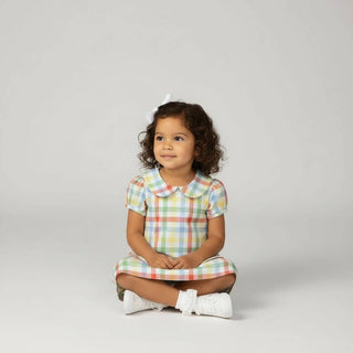Short Sleeve Dress in Primary Gingham