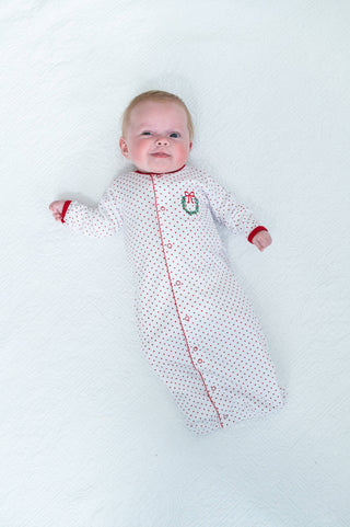 Les Petits Portails Jingle Baby Converter Gown Holiday Soft Baby Gown