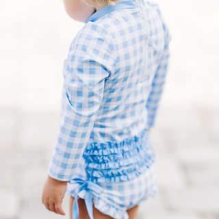 Girls Swimsuit - Blue Gingham