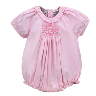 Baby Girl Bubble Romper w Matching Hat Pink Gingham
