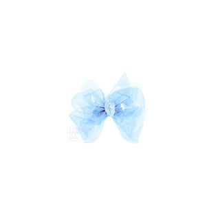 WATERPROOF BOW ON CLIP: 4" Med/Lg - 1.5" Ribbon on Alligator Clip / MILLENNIUM BLUE