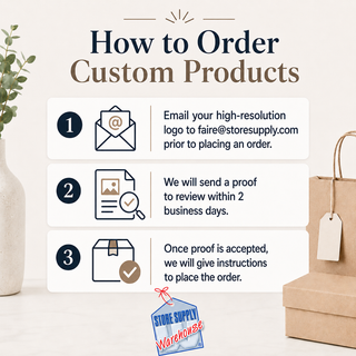Custom Logo White Kraft Paper Bags w/ Color Ink