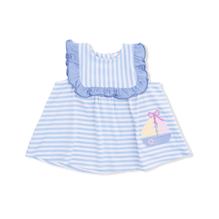 Bubbly Sailboat Stripe - Ruffle Top and Bloomer
