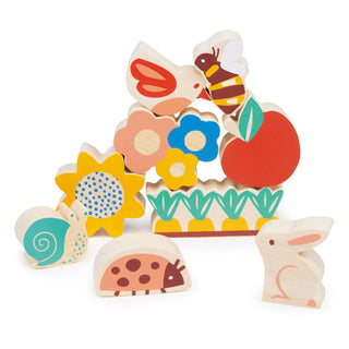 Happy Stacking Garden - Wooden Stacking Rings Game for Baby