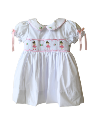White Tiny Dancer Smocked Bow Dress | Little Harts
