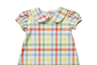 Short Sleeve Dress in Primary Gingham