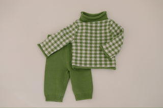 Gingham Green Rollneck Set