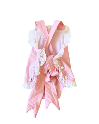 Back of Lace Sunsuit Bubble in Pink | Little Harts