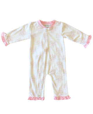 Birthday Bamboo Zippered Pamajas in Pink | Little Harts