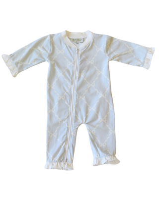 Bow Lattice Zipper Bamboo Pajamas | Little Harts