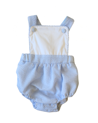 Boys Seersucker Bubble in Blue | Little Harts smocked clothing