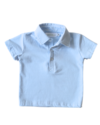 Classic Polo in striped light blue | Little Harts
