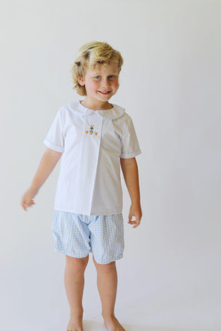 Easter Bunny Embroidered Short Set on model | Little Harts