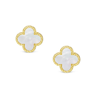 Mother of Pearl Clover Stud Earrings
