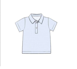 Boys Blue Gingham Polo