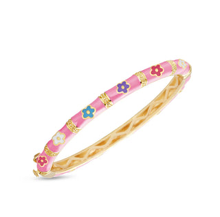 Bamboo Flower Bangle - Pink