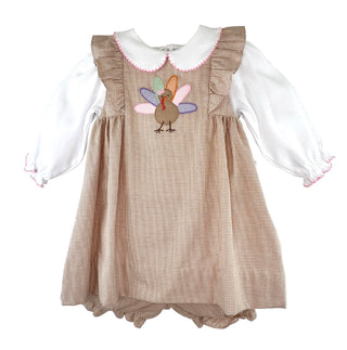 Jumper Dress with Turkey Appliqué