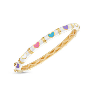 Bamboo Heart Bangle - White