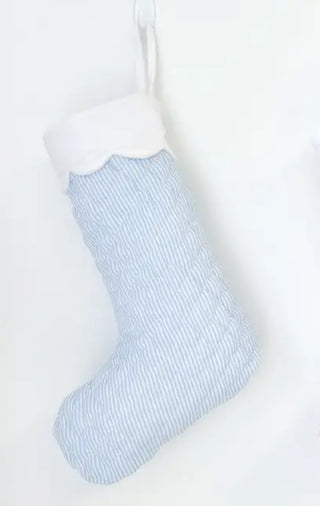 Quilted Seersucker Scalloped Stocking