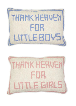 Thank Heaven Punch Embroidery Decorative Throw Pillow