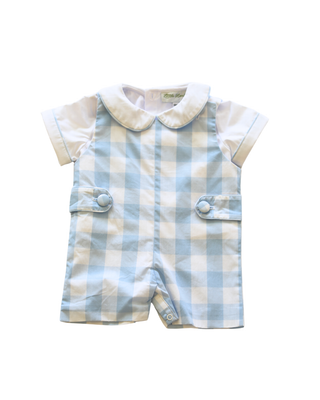 Gingham Jon Jon Outfit Set in Blue | Little Harts