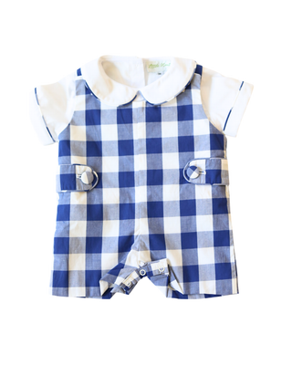 Gingham Jon Jon Outfit Set in Navy | Little Harts