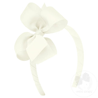 Wee Ones Medium Classic Grosgrain Hair Bow on Headband
