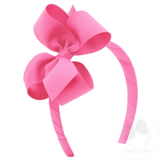 Wee Ones Medium Classic Grosgrain Hair Bow on Headband