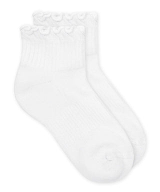 Smooth Toe Ruffle Ripple Edge Quarter Sock - 1 Pair