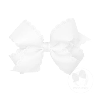 Grosgrain Bow with Eyelet Embossed Edge