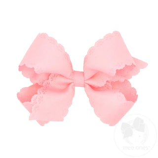 Grosgrain Bow with Eyelet Embossed Edge