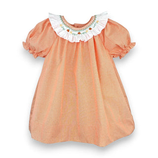 Bishop Dress with Smocking Pumpkins