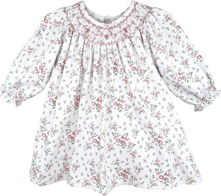 Floral Print Bishop Smocked Dress