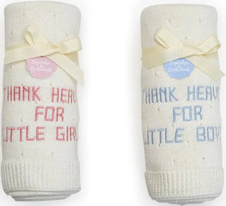 Thank Heaven Embroidered Knit Blanket